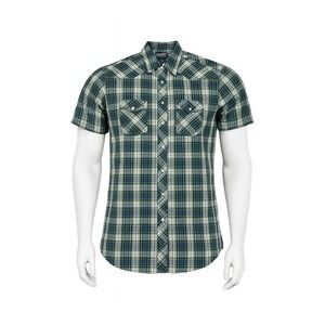 Wrangler Western Plaid Shirt Mens XL Long Tails 17.5 Short Sleeve Snap Front